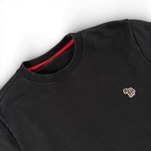 PS Paul Smith Sweatshirt Mens L Black Crewneck Long Sleeve Zebra Logo Minimalist
